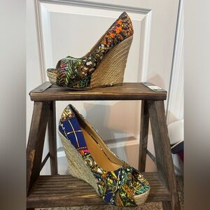 Vibrant Multicolor Wedge Espadrilles